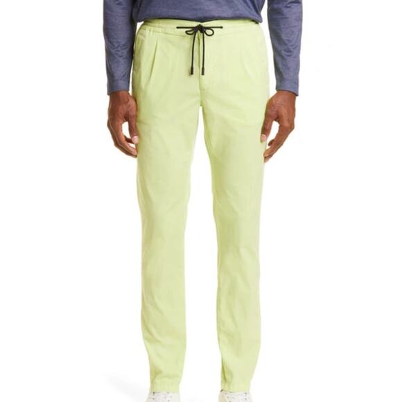 Canali Black Edition NWT Pleated Drawstring Chinos Jogger Size 52 (US 35) Neon